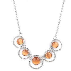 Elegant Silver and Orange Necklace